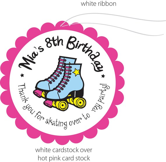 Roller skate favor tags