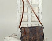 Denim messenger bag, shoulder bag, medium bag, denim with brown suede, crossbody bag, casual shoulder bag, accessories, handmade.