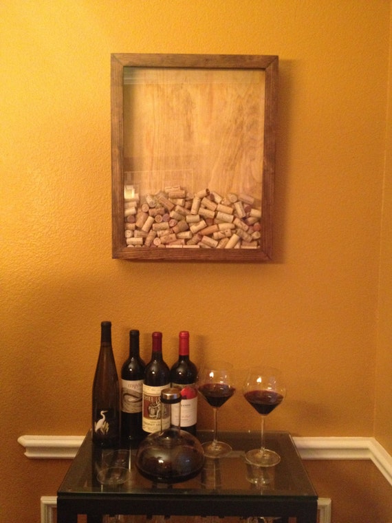 Wine Cork Wall Display Red Mahogany & Golden Oak