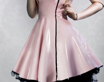 SAKURA lolita / victorian latex dress with cameo, swing 50s skirt