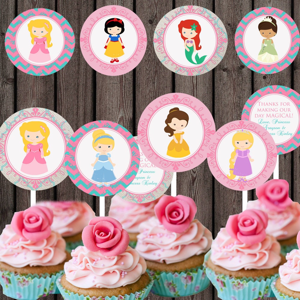 Download princess cupcake toppers digital printable royal princess