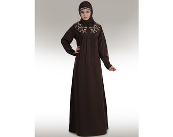 MyBatua Embroidered Romana Abaya AY-208 Muslim Occassion And