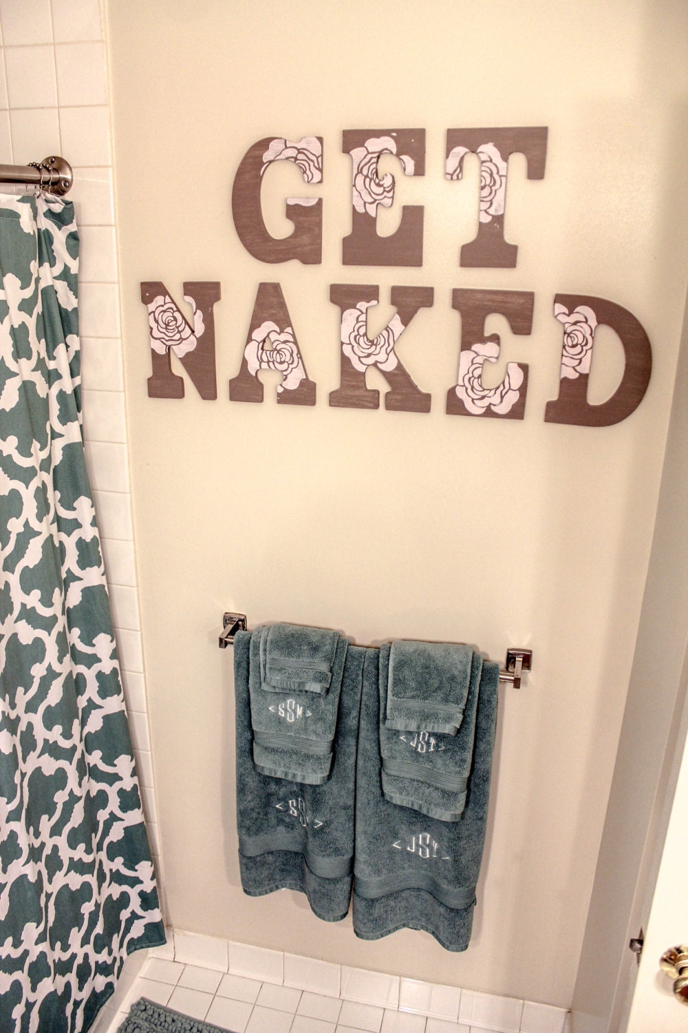  Bathroom  Wall Letters GET NAKED by SimplySamanthaStore on 