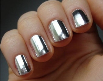 SALE! Metallic Silver Nail Foils / Nail Wraps