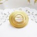 vintage gold brooch round circle brooch textured gold tone brooch elegant jewelry