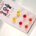 Button Earrings Cute Earrings Tween Girls Jewelry Earrings for Little Girls Hot Pink and Orange and Yellow for Sensitive Ears Surgical Steel
