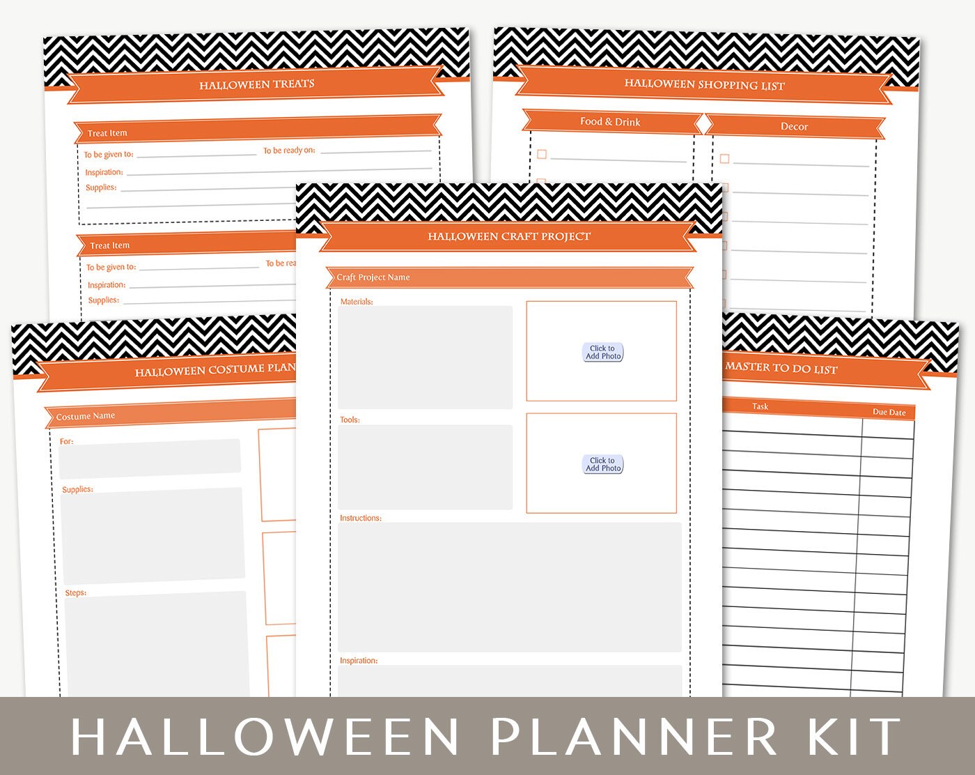 Printable Halloween Planner: 13 Documents as Editable by Bizuza