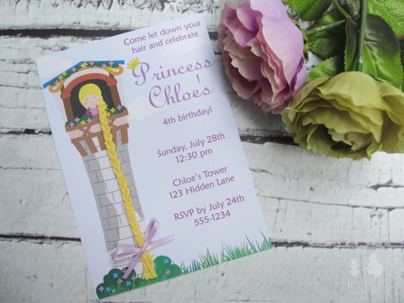 Rapunzel Princess Custom Invitations - Let Down Your Hair Collection from Tea Party Designs Il_570xn