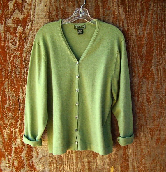 WOMENS olive green lightweight cotton knit cardigan cropped