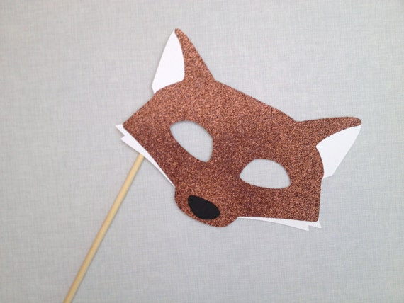 Glitter Fox Photo Booth Prop Halloween Mask Glitter Fox