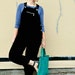 Black Velour Overalls - Vintage 1990s