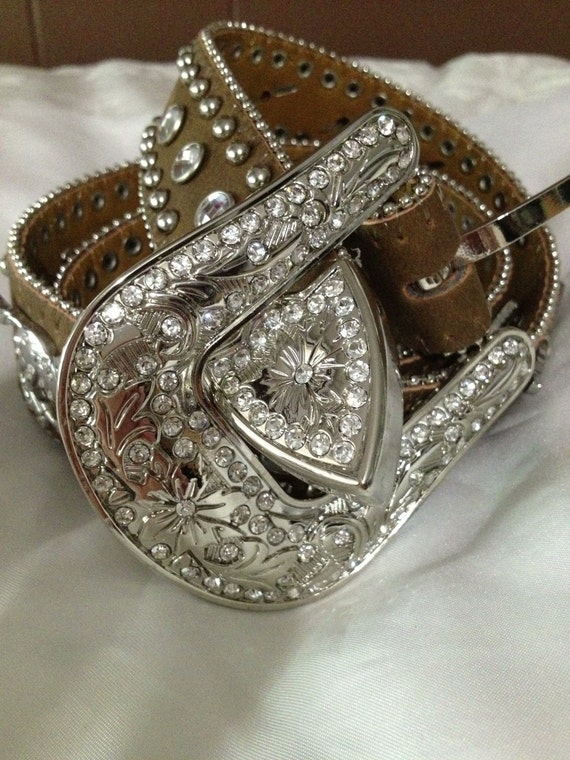 Womens Western Belt with Rhinestones Glitzy and Glam COWGIRL