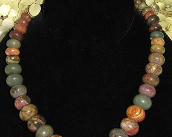 Picasso Jasper Graduated Bead Necklace