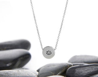 lotus necklace, strength necklace, Lotus Flower, Lotus Charm, Lotus, inspirational, Necklace, Jewelry, House of Metalworks, Yoga, n246sS