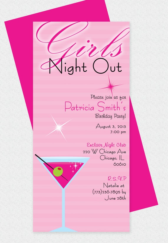 Girls Night Out Invitation Design Editable Template Microsoft Word