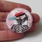 Woodpecker Birdseeker Brooch. Liberty Print.