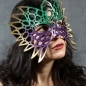 Totem leather mask in Mardi Gras colors