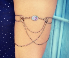 pink fire opal and filigree armlet, upper arm chain, body chain, unique jewelry, turquoise jewelry