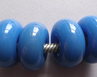 Lampwork Beads Bue Handmade Glass Ericabeads Egyptian Blue BHB European Charm Beads (4)