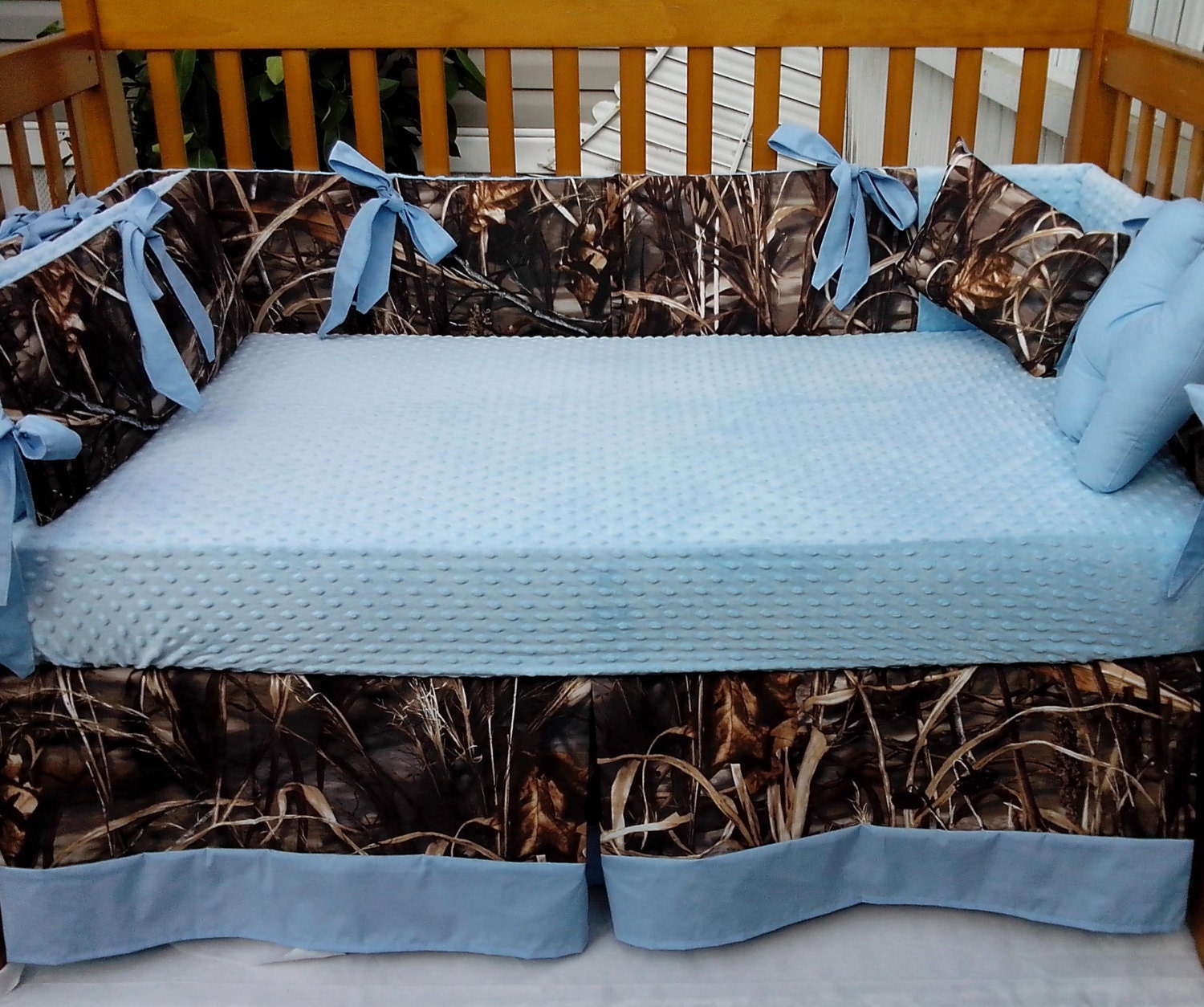 camo baby blue blanket CAMOUFLAGE 4 piece Real Tree blue baby Advantage and 7 MAX