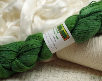 Hand painted Vivacot Bamboo yarn, 2.8 oz, Fern Green