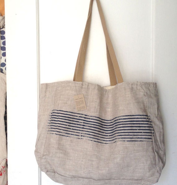 large linen tote