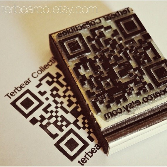 Custom Made QR code Rubber Stamp for your smart phone bar code