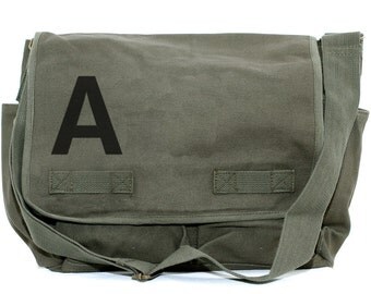 Messenger Bag, Monogrammed Bag, Personalized Bag, Initial Bag, Crossbody Canvas Bag, Personalized Groomsmen Gift, Helvetica, Typography, Men