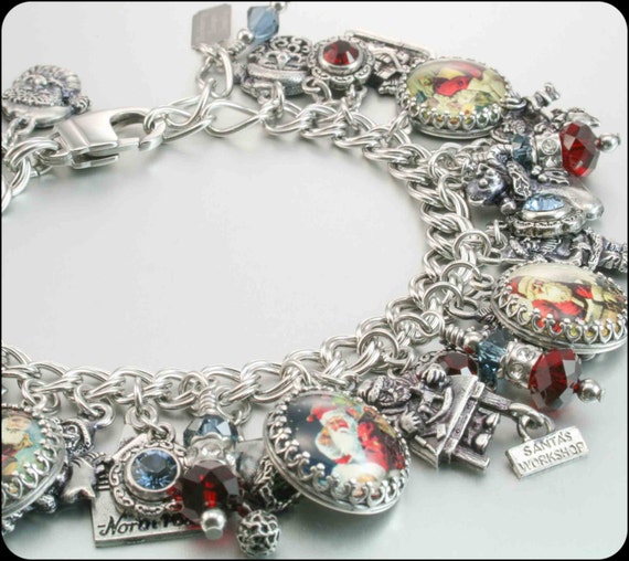 Christmas Charm Bracelet Silver Charm by BlackberryDesigns on Etsy