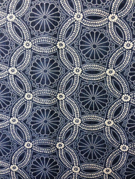 Moda Fabrics Kasuri Collection Kasuri Medallions Indigo blue