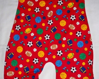 Full Coverage Overall Baby Bib, Red Sport Print, Sz. Large, 24 Months
