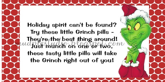 Digital Download Grinch Tag Grinch Pill Poem Christmas
