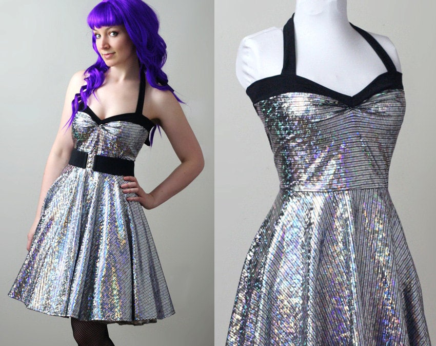 disco ball Yvonne swing dress custom smarmyclothes