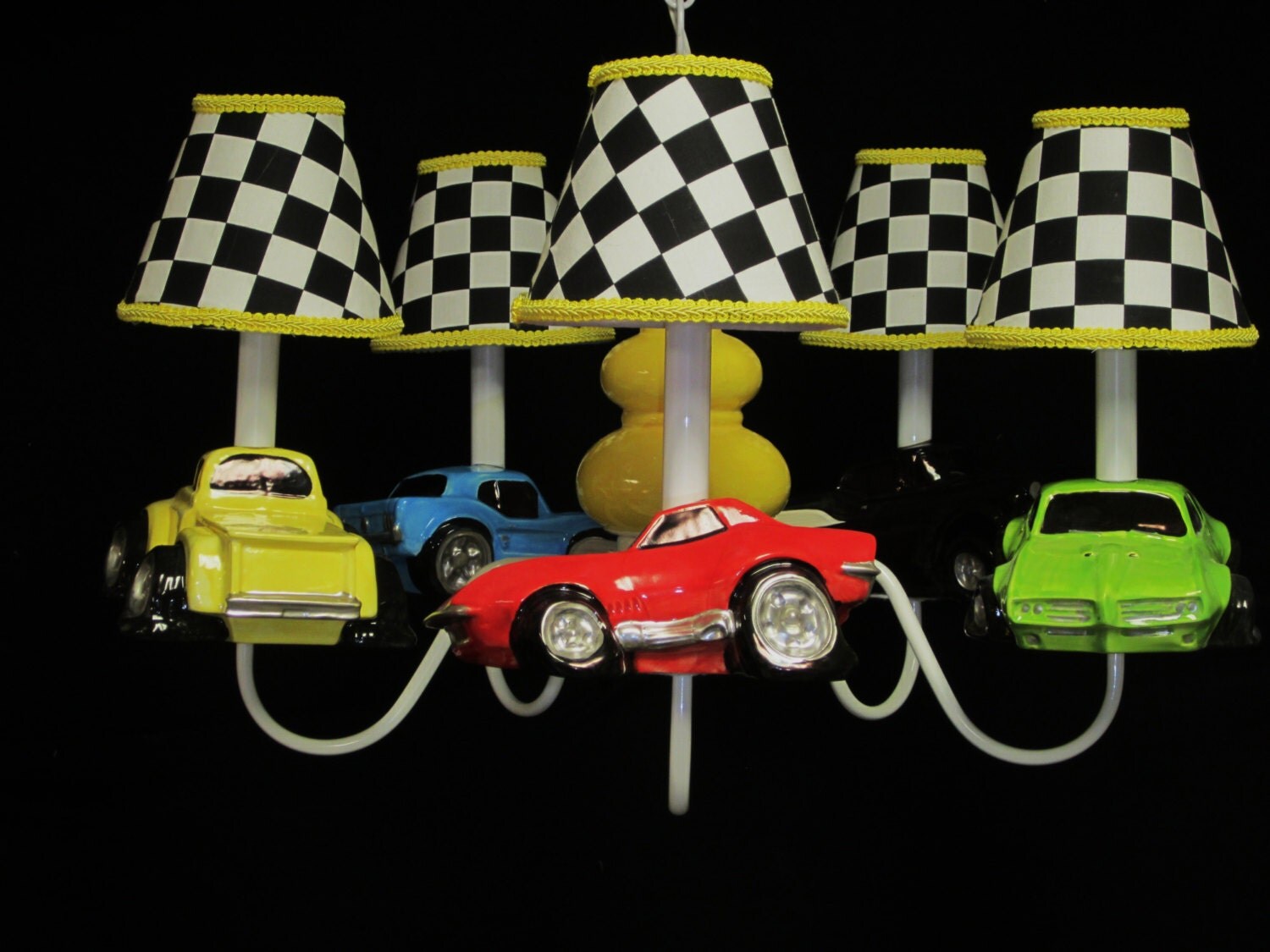 Boy's Room Car Chandelier Ceiling Fixture Race Car