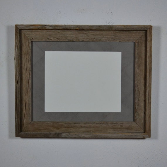 Barnwood photo frame 11x14 gray with 8x10 mat