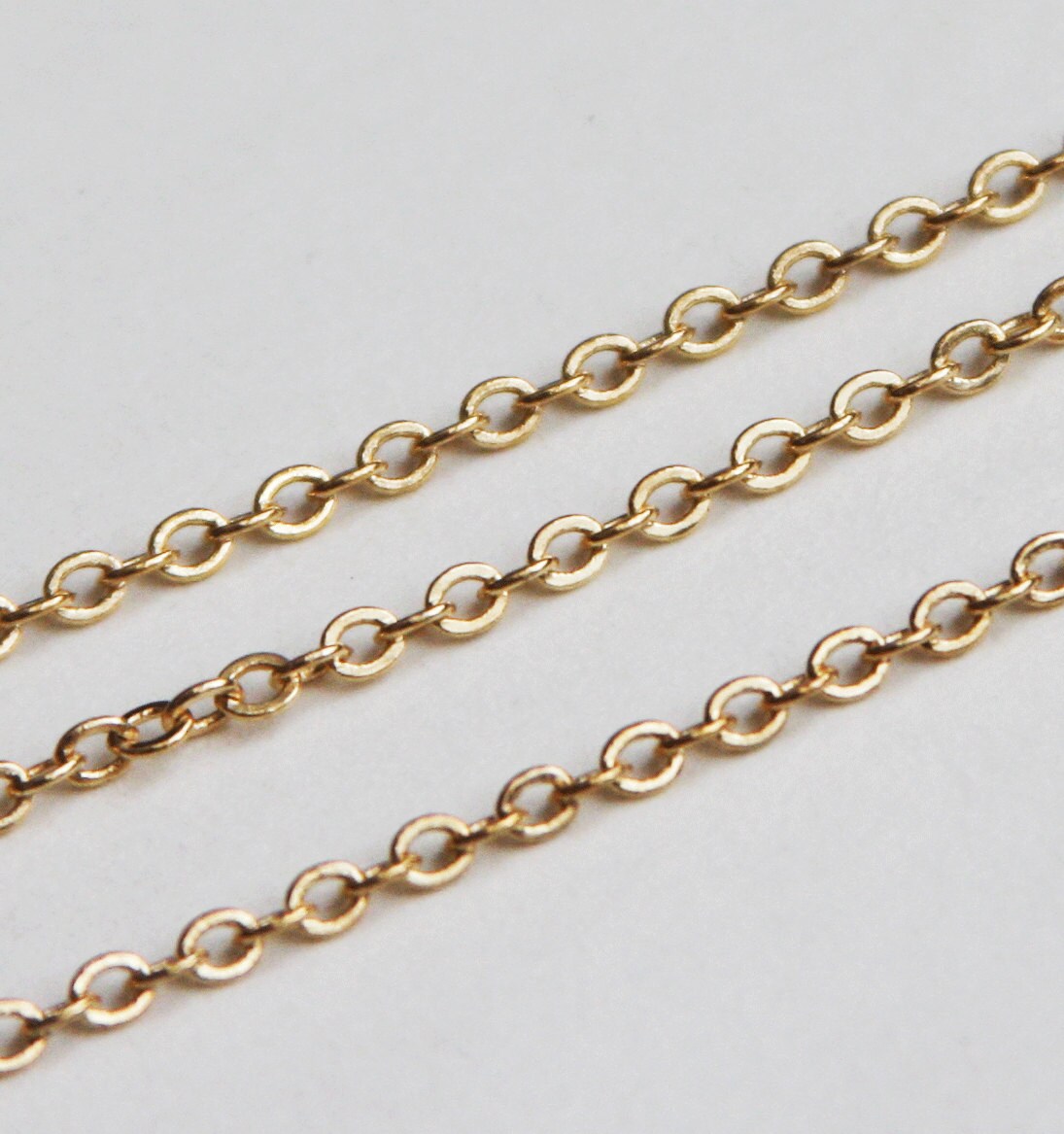 10 ft of Gold plated flat cable chain 3X3mm gold chain gold