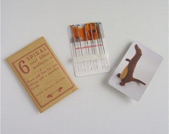 Pack of 6 SPIRAL felting needles size 40, twisted needles, spiral needles, needle felting needles, fine felting needles
