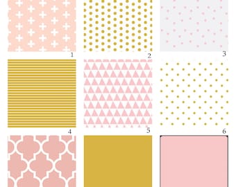 Custom Crib Bedding-3 piece-Pink and Gold