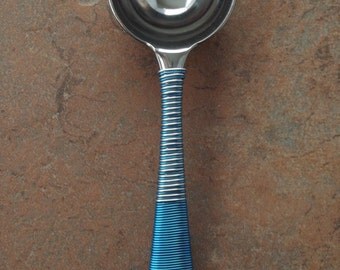More than Coffee Scoop: Aqua and Silver Wire    Hostess Gift    Gourmet Coffee    Foodie Gift    Wedding Favor