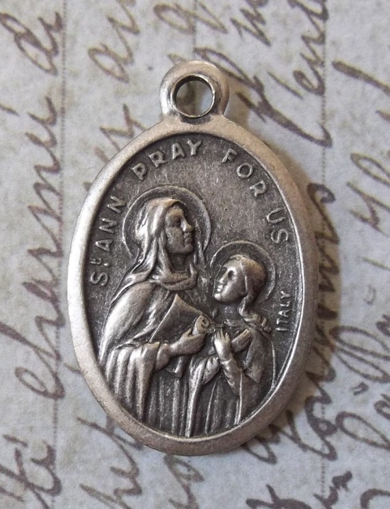 Saint Ann Holy Mother Of Mary Italian Medal Patron Saint Of