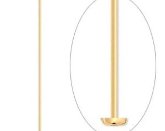 100 Gold-plated Headpins, 24 gauge, 2 inch