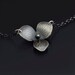 Hydrangea Blossom Necklace - Oxidized Sterling Silver Flower Imprint