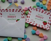 Strawberry Berry Special Friend Valentine's Day Card Class Valentines Set of 16 by Belleza e Luce Il_170x135