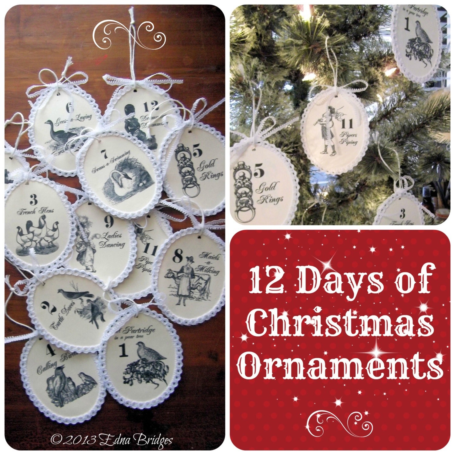 twelve days of christmas ornaments instant download epattern twelve days of christmas ornaments instant download epattern
