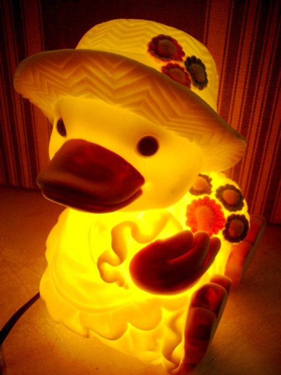 Items similar to Vintage Cute as a Duck Lamp Night light child room