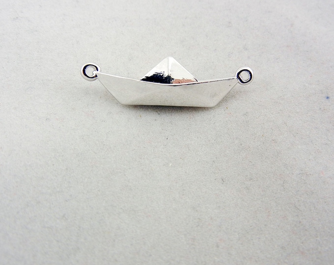 Silver-tone Paper Hat Pendant Double Link