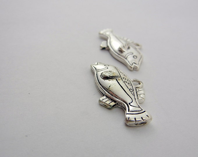 Pair of Silver-tone Fish Charms