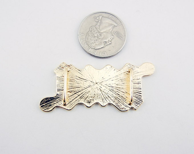 Gold-tone and Black Epoxy Pendant Spelling Angel