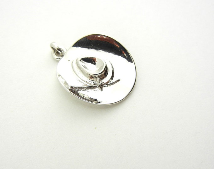 Dimensional Silver-tone Cowboy Hat Pendant