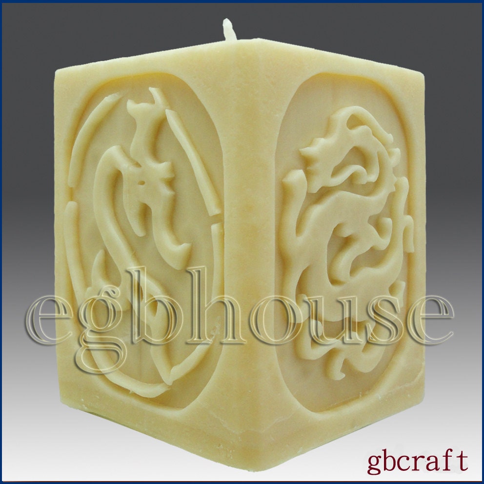 3D Silicone Soap / Candle Mold Dragon 2 parts assembled